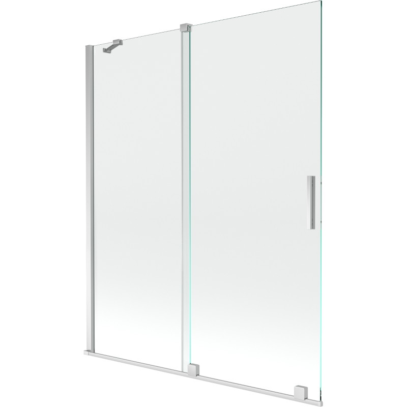 Mexen Velar 2 dalių, slankiojantis vonios pertvaras 140 x 150 cm, permatomas, chromas - 896-140-000-01-01