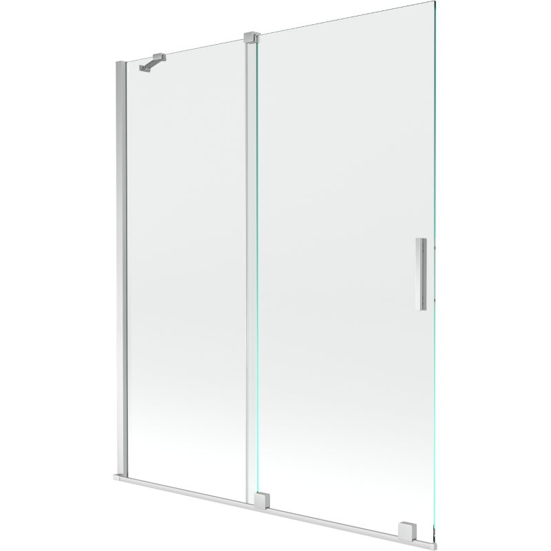 Mexen Velar 2-dalių stumdomas vonios ekranas, 140 x 150 cm, permatomas, chromas - 896-140-000-01-01