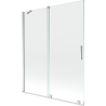 Mexen Velar 2-dalių stumdomas vonios ekranas, 140 x 150 cm, permatomas, chromas - 896-140-000-01-01