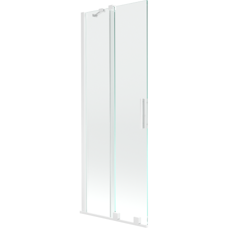 Mexen Velar 2 judamųjų dalių vonios sienelė Stumdomas 70 x 150 cm, Skaidrus, Balta - 896-070-000-01-20
