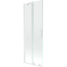 Mexen Velar 2 judamųjų dalių vonios sienelė Stumdomas 70 x 150 cm, Skaidrus, Balta - 896-070-000-01-20