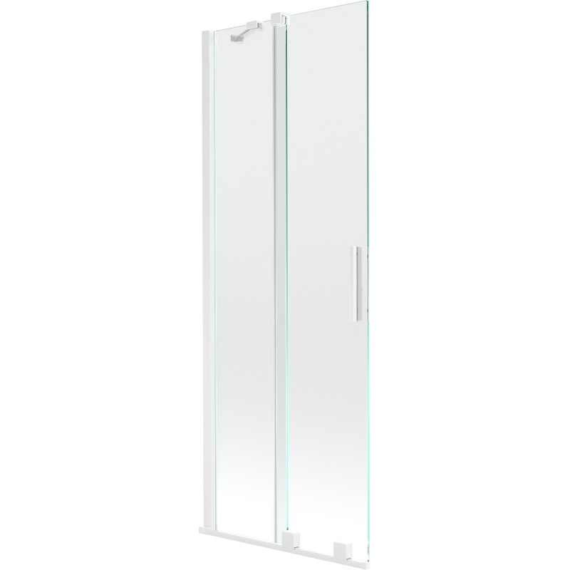 Mexen Velar vonios ekranas, 2 dalių, 75 x 150 cm, permatomas, baltas - 896-075-000-01-20