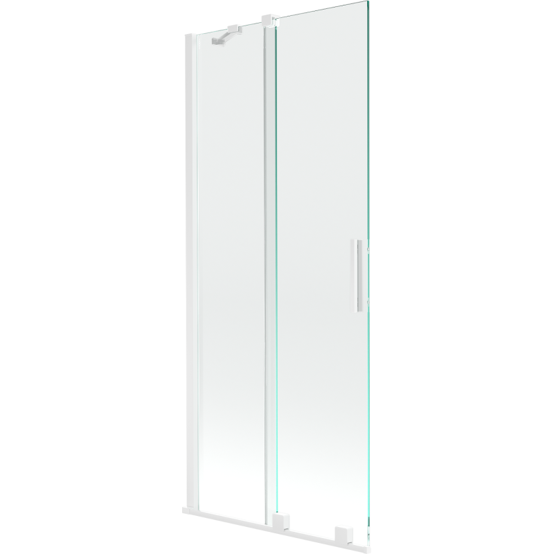Mexen Velar vonios ekrano dviejų dalių stumdomas 80 x 150 cm, permatomas, baltas - 896-080-000-01-20
