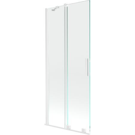 Mexen Velar dvigubas stumdomas vonios ekranas 80 x 150 cm, skaidrus, baltas - 896-080-000-01-20