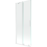 Mexen Velar vonios ekrano dviejų dalių stumdomas 80 x 150 cm, permatomas, baltas - 896-080-000-01-20