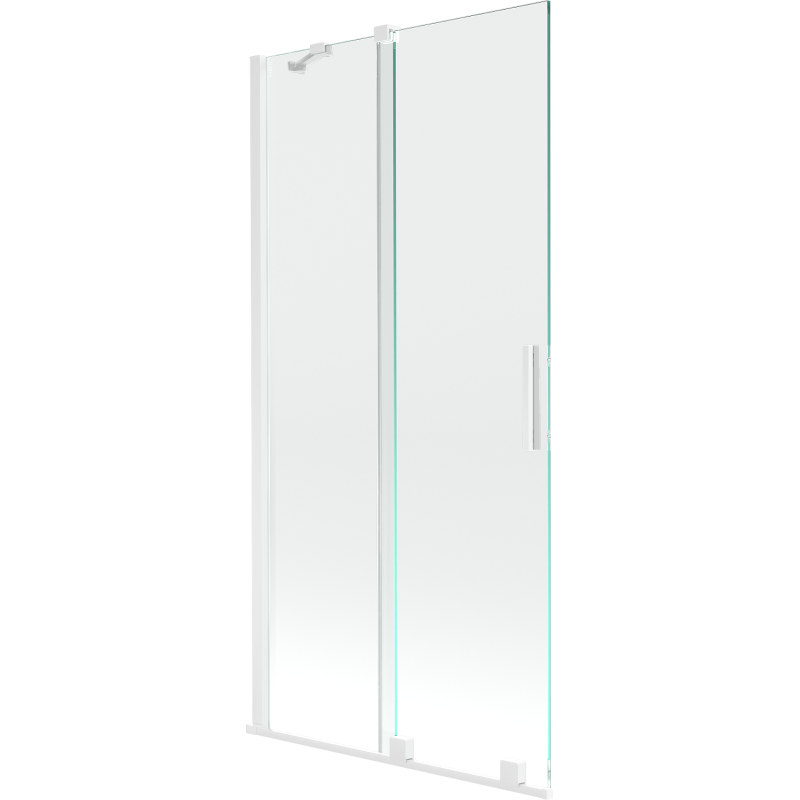 Mexen Velar 2-dalių stumdomos dušo durys 90 x 150 cm, skaidrios, baltos - 896-090-000-01-20