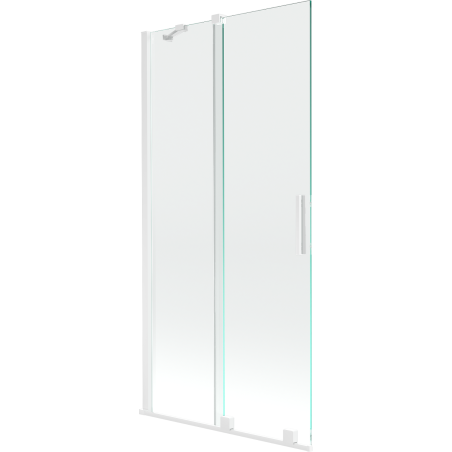 Mexen Velar 2 dalių stumdomos vonios užuolaidos 95 x 150 cm, skaidrios, baltos - 896-095-000-01-20