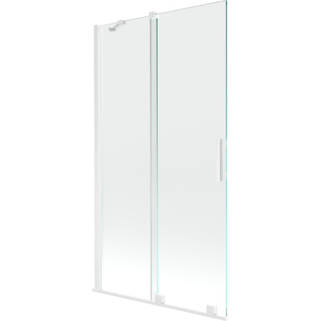 Mexen Velar vonios pertvara 2 dalių slankiojančios durys 100 x 150 cm, skaidrus, baltas - 896-100-000-01-20