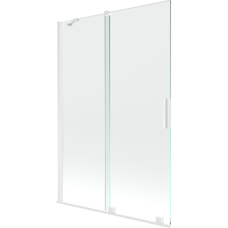 Mexen Velar vonios sienelė, 2 dalių stumdomas, 120 x 150 cm, skaidrus, baltas - 896-120-000-01-20