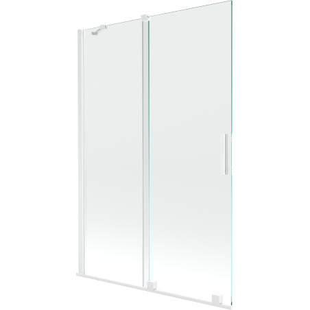 Mexen Velar vonios sienelė, 2 dalių stumdomas, 120 x 150 cm, skaidrus, baltas - 896-120-000-01-20