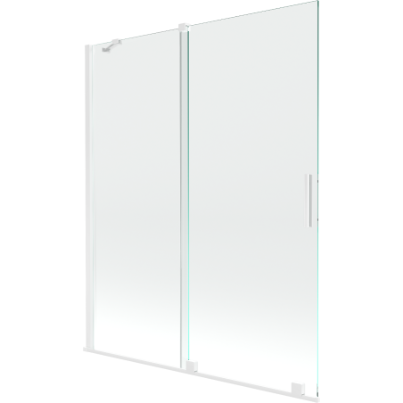 Mexen Velar vonios uždanga, 2-jų dalių stumdomas, 140 x 150 cm, permatomas, baltas - 896-140-000-01-20