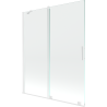 Mexen Velar dvigubas stumdomas vonios ekranas 140 x 150 cm, skaidrus, baltas - 896-140-000-01-20