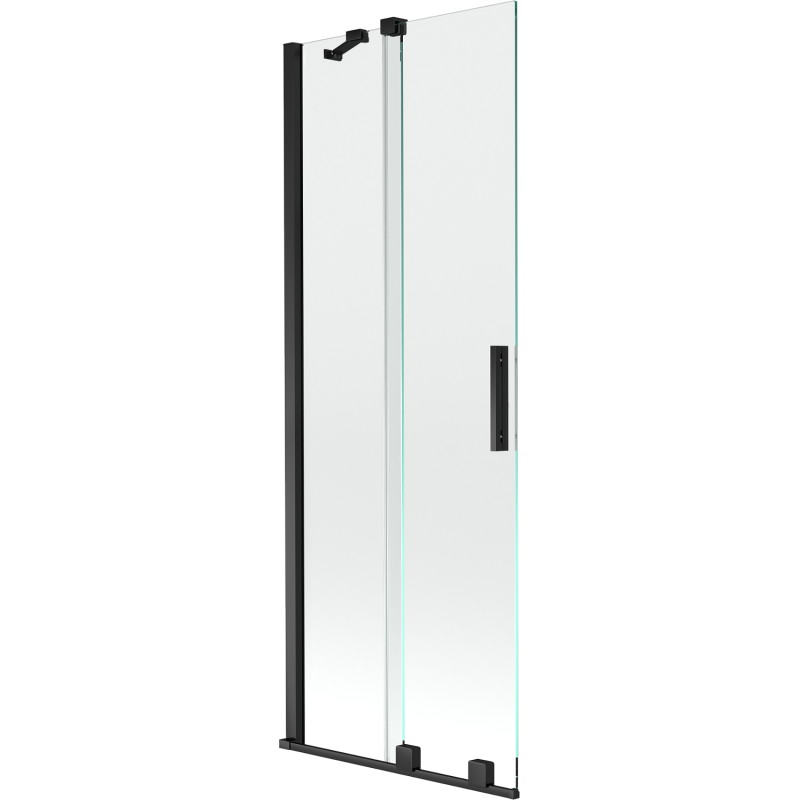 Mexen Velar 2 dalių stumdomas vonios ekranas 70 x 150 cm, skaidrus, juodas - 896-070-000-01-70