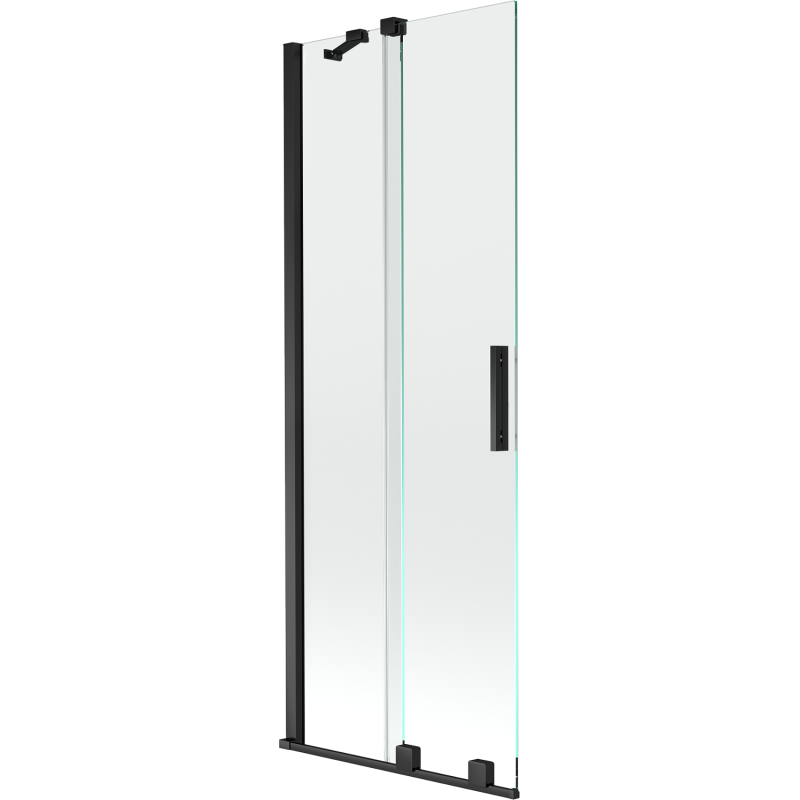Mexen Velar dviejų dalių stumdomas vonios pertvara 70 x 150 cm, skaidrus, juodas - 896-070-000-01-70