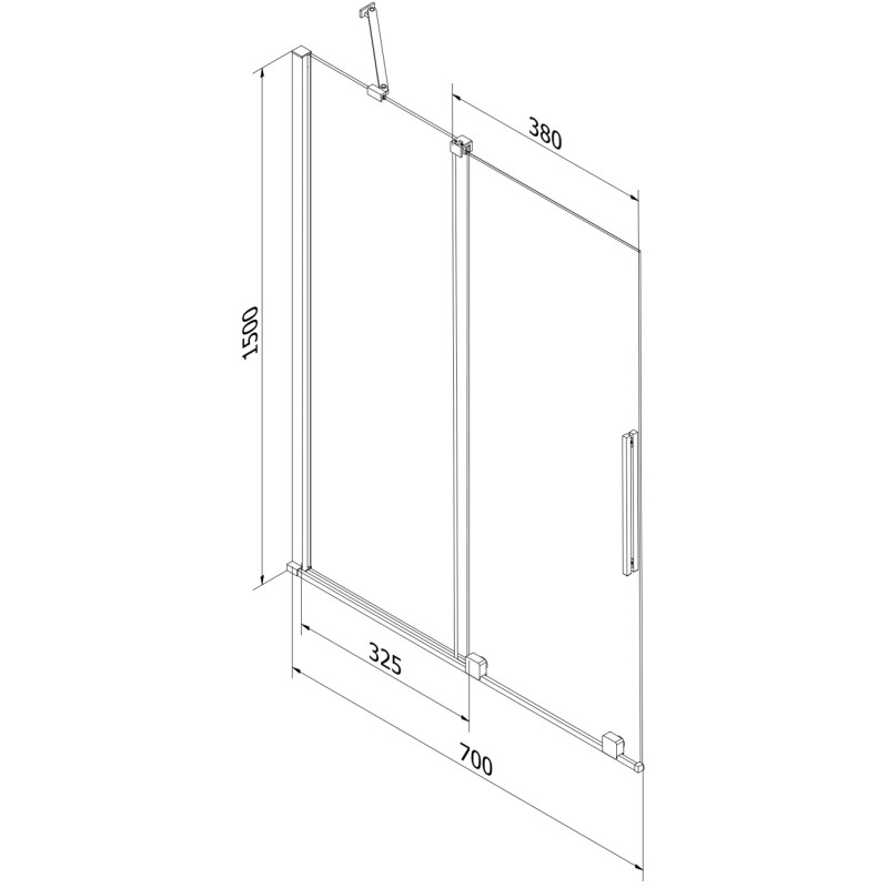 Mexen Velar dviaukštis vonios ekranas 70 x 150 cm, permatomas, juodas - 896-070-000-01-70