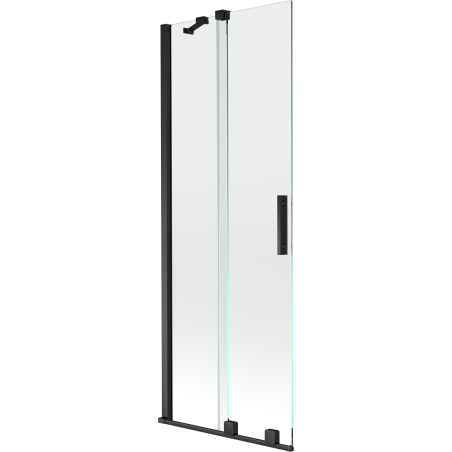 Mexen Velar dviejų dalių stumdomoji vonios pertvara 75 x 150 cm, skaidri, juoda - 896-075-000-01-70