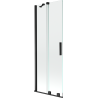 Mexen Velar dvikrypčiai dušo durys 75 x 150 cm, permatomas, juodas - 896-075-000-01-70