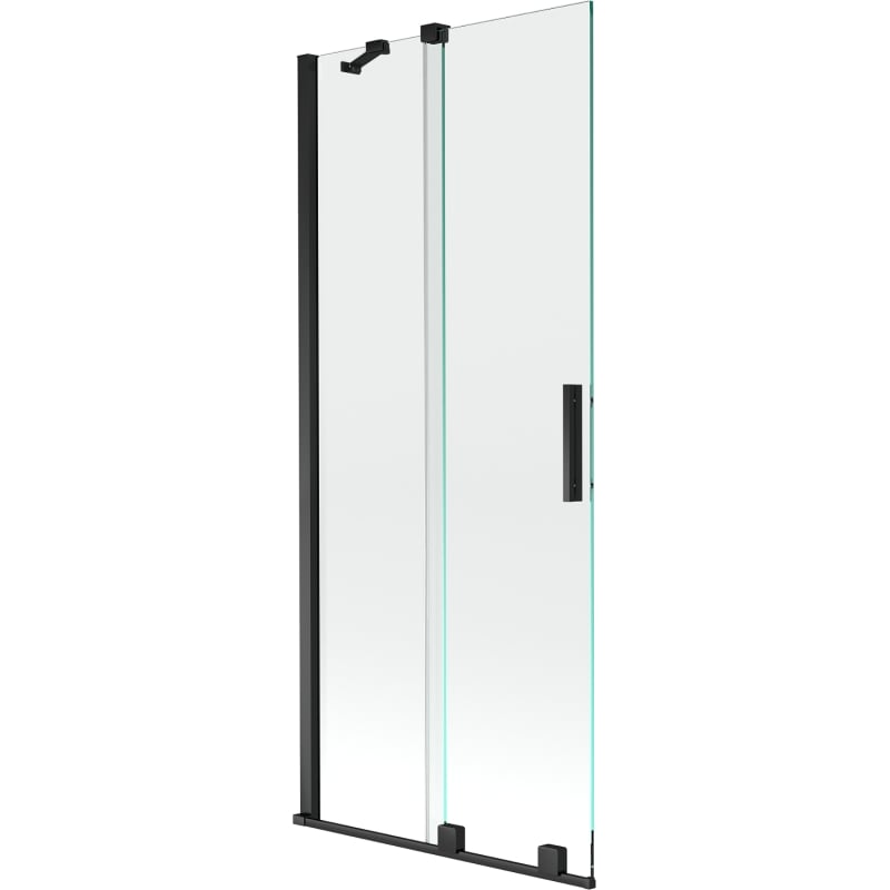 Mexen Velar dviejų dalių stumdomas vonios ekranas 80 x 150 cm, permatomas, juodas - 896-080-000-01-70
