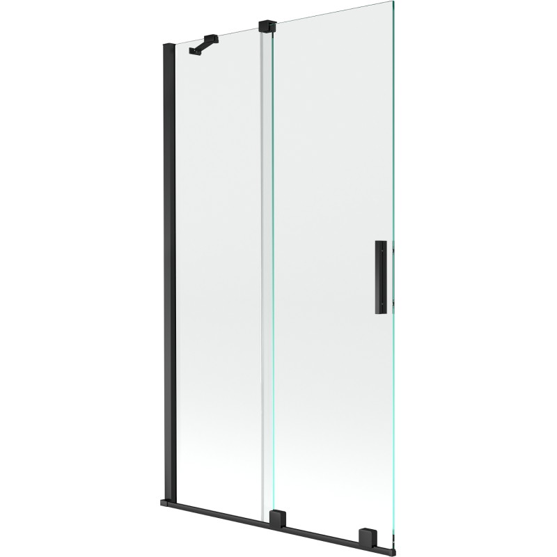 Mexen Velar vonios skydo 2-jų durų slankiojamas 100 x 150 cm, skaidrus, juodas - 896-100-000-01-70