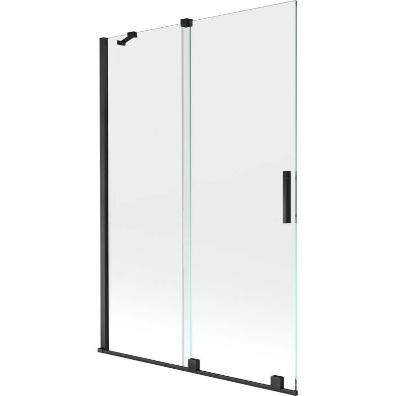 Mexen Velar dvigubas stumdomas vonios ekrano 120 x 150 cm, permatomas, juodas - 896-120-000-01-70