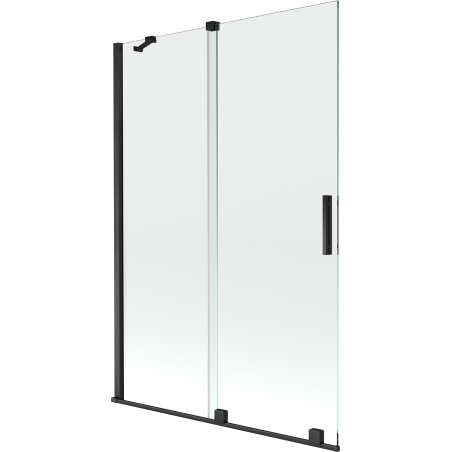 Mexen Velar dvigubas stumdomas vonios ekrano 120 x 150 cm, permatomas, juodas - 896-120-000-01-70
