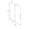 Mexen Velar dvigubas stumdomas vonios ekrano 120 x 150 cm, permatomas, juodas - 896-120-000-01-70