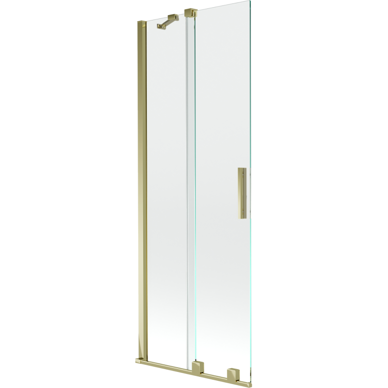 Mexen Velar 2 judamųjų dalių vonios sienelė Stumdomas 70 x 150 cm, Skaidrus, Auksinė - 896-070-000-01-50