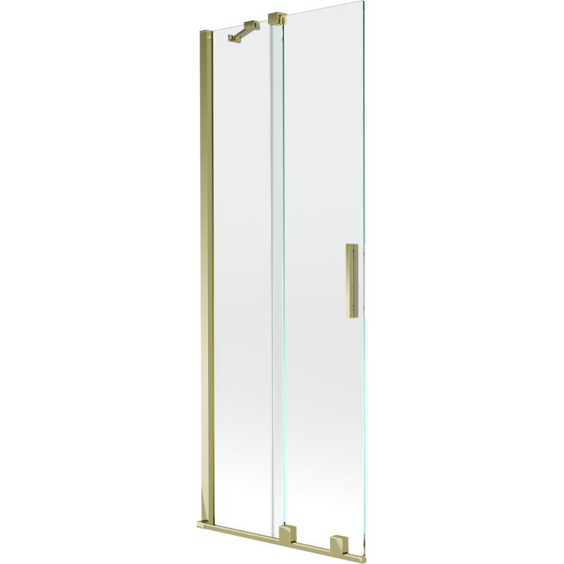 Mexen Velar vonios sienelė, 2 sparnų, slankiojanti, 75 x 150 cm, skaidri, auksinė - 896-075-000-01-50