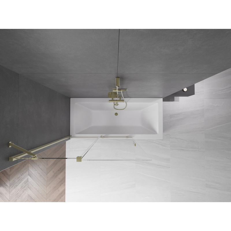 Mexen Velar voniai skirta 2-panelių stumiama siena 120 x 150 cm, permatoma, auksinė - 896-120-000-01-50