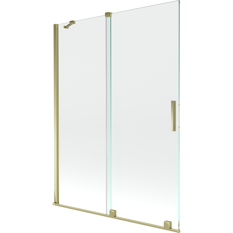 Mexen Velar dviejų dalių stumdomas vonios ekranas 130 x 150 cm, permatomas, auksinis - 896-130-000-01-50