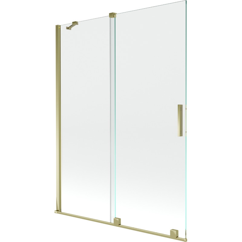 Mexen Velar dviejų dalių, stumdomas vonios ekranas 130 x 150 cm, skaidrus, auksinis - 896-130-000-01-50