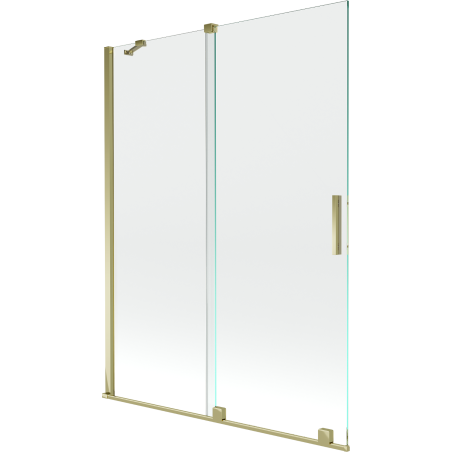 Mexen Velar dviejų dalių stumdomas vonios ekranas 130 x 150 cm, permatomas, auksinis - 896-130-000-01-50
