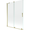Mexen Velar dviejų dalių stumdomas vonios ekranas 130 x 150 cm, permatomas, auksinis - 896-130-000-01-50