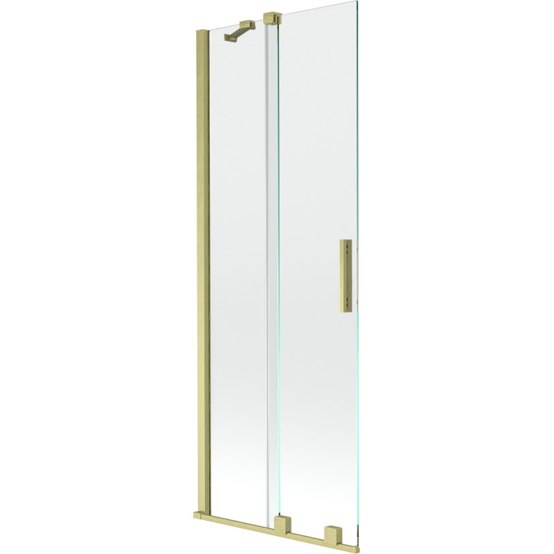 Mexen Velar dvivėris vonios ekranas, skaidrus, auksinis šlifuotas, 75 x 150 cm - 896-075-000-01-55