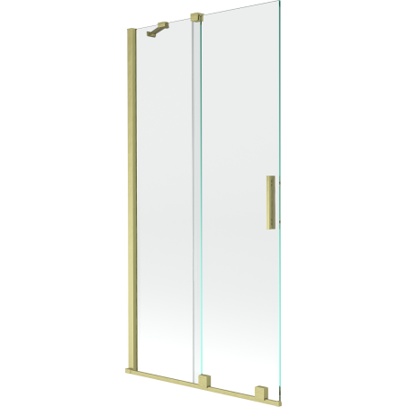 Mexen Velar dviejų dalių vonios ekranas, stumdomas 90 x 150 cm, permatomas, šlifuotas auksinis - 896-090-000-01-55