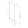 Mexen Velar vonios kambario pertvara 2 dalių stumdomas 90 x 150 cm, permatomas, auksinis šlifuotas - 896-090-000-01-55