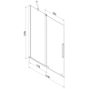 Mexen Velar dviejų panelių stumdomas vonios ekranas 110 x 150 cm, skaidrus, aukso šlifuotas - 896-110-000-01-55