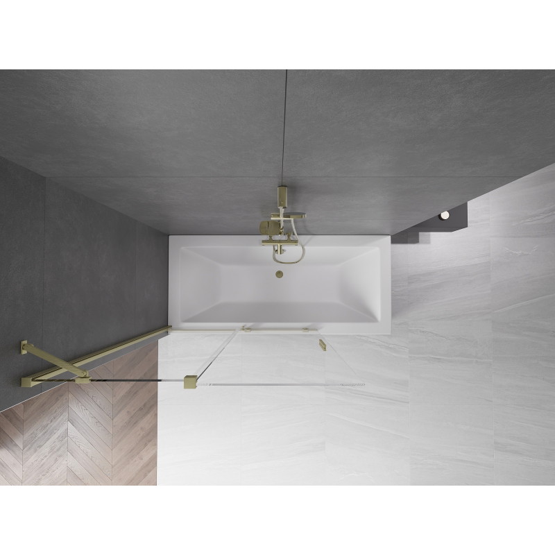 Mexen Velar dvigubas vonios ekranas, 120 x 150 cm, permatomas, aukso šlifuotas - 896-120-000-01-55