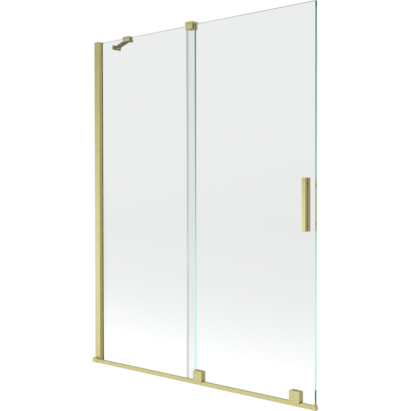 Mexen Velar dviejų dalių stumdomas vonios ekranas 130 x 150 cm, skaidrus, auksinis šlifuotas - 896-130-000-01-55
