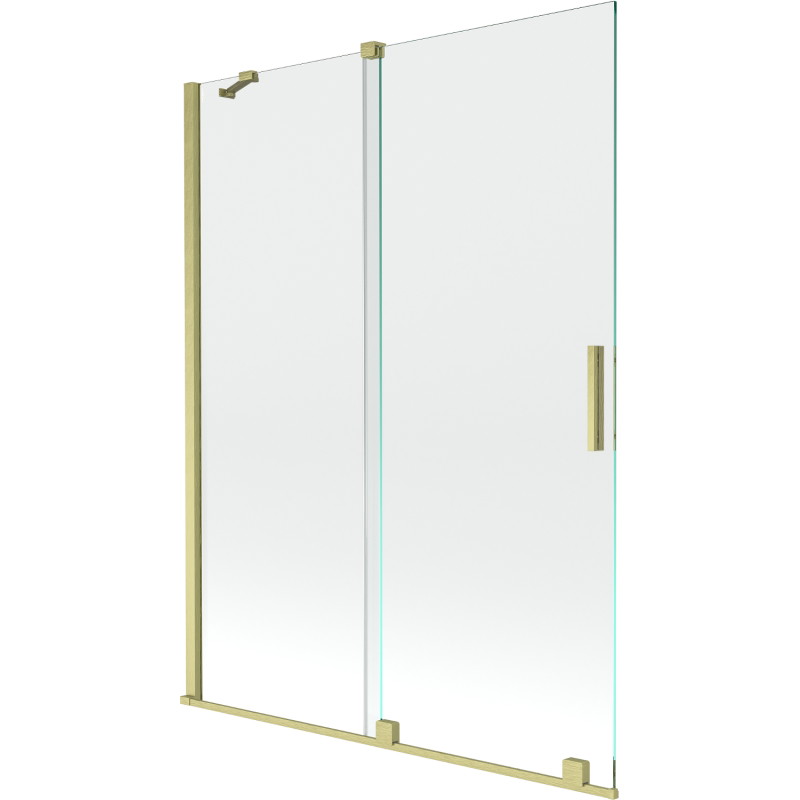 Mexen Velar dvivėris vonios sieninis ekranas 130 x 150 cm, skaidrus, auksinis šlifuotas - 896-130-000-01-55