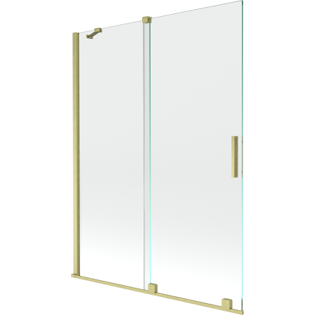 Mexen Velar dviejų dalių stumdomas vonios ekranas 130 x 150 cm, skaidrus, auksinis šlifuotas - 896-130-000-01-55