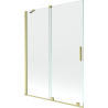 Mexen Velar dviejų dalių stumdomas vonios ekranas 130 x 150 cm, skaidrus, auksinis šlifuotas - 896-130-000-01-55