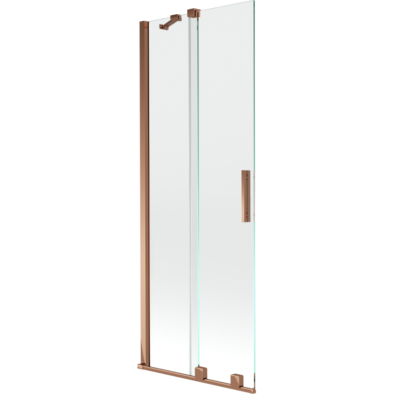 Mexen Velar vonios pertvara, dviejų dalių stumdomas 70 x 150 cm, permatomas, rožinis auksas - 896-070-000-01-60