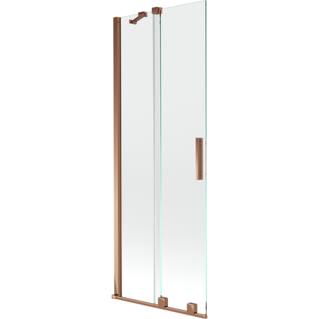 Mexen Velar 2 dalių, stumdomas vonios ekranas 75 x 150 cm, skaidrus, rožinio aukso spalvos - 896-075-000-01-60