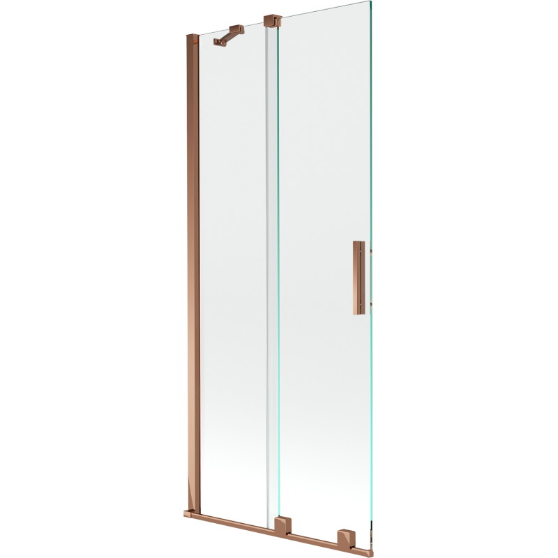 Mexen Velar dviejų dalių stumdomas vonios ekranas 80 x 150 cm, skaidrus, rožinis auksas - 896-080-000-01-60