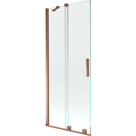 Mexen Velar dviejų dalių stumdomas vonios ekranas 80 x 150 cm, skaidrus, rožinis auksas - 896-080-000-01-60