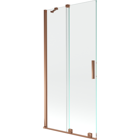 Mexen Velar dviejų dalių stumdomas vonios ekranas 95 x 150 cm, skaidrus, rožinis auksas - 896-095-000-01-60