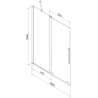 Mexen Velar vonios pertvara su 2 slankiojančiais sparnais 100 x 150 cm, skaidri, rožinis auksas - 896-100-000-01-60