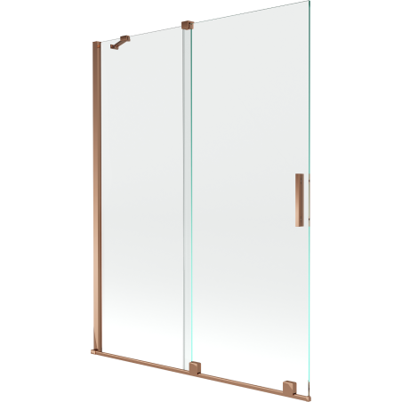 Mexen Velar 2-dalių slenkantis vonios rėmas 130 x 150 cm, skaidrus, rožinis auksas - 896-130-000-01-60