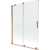 Mexen Velar 2 dalių, stumdomas vonios ekranas 130 x 150 cm, permatomas, rožinis auksas - 896-130-000-01-60